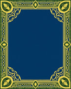 Regal Navy Gold Leaf Border Rug