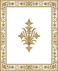 Golden Floral Vine Border Rug