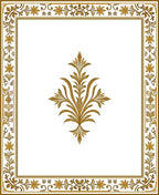 Golden Floral Vine Border Rug