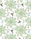 Green Leafy Bloom Hummingbird Medley Rug