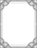 Art Deco Geometric Black White Frame Rug