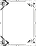 Art Deco Geometric Black White Frame Rug