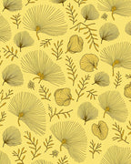 Golden Ginkgo Leaf Botanical Arrangement Rug