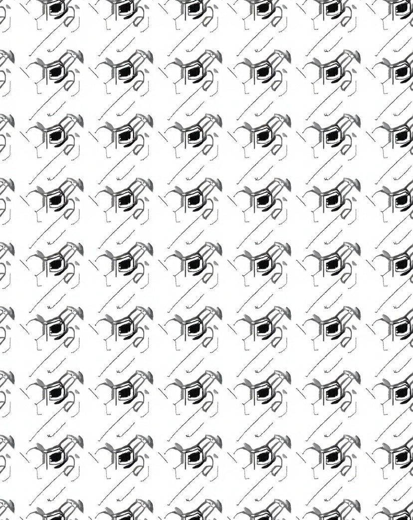 Abstract Black White Geometric Form Rug