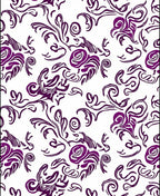 Rich Plum Floral Swirl Contemporary Rug