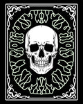 White Skull With Subtle Green Swirls Rug