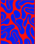 Bold Crimson Abstract Biomorphic Shapes Rug