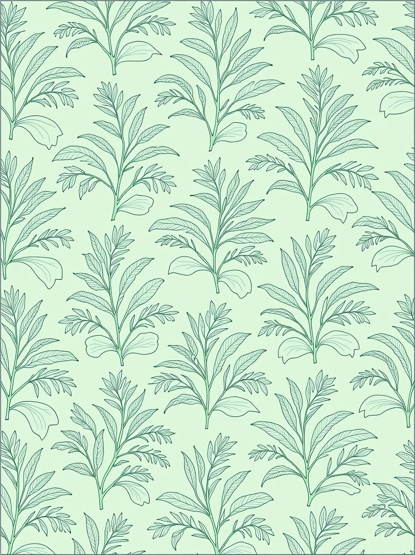 Mint Green Branch All Over Rug