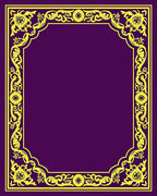 Vibrant Yellow Floral Border Purple Rug