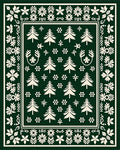 Forest Green Pine Tree Border Rug