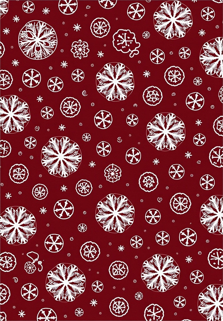 Crimson White Snowflake Medley Rug