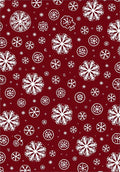 Crimson White Snowflake Medley Rug