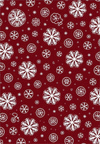 Crimson White Snowflake Medley Rug