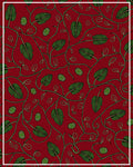 Crimson Vine Leaf Botanical Rug
