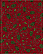 Crimson Vine Leaf Botanical Rug