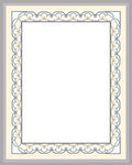 Cream Blue Gold Ornate Border Rug
