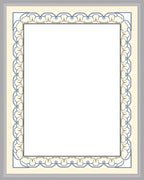 Cream Blue Gold Ornate Border Rug