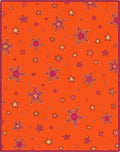 Whimsical Starburst Orange Crimson Rug