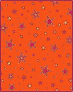 Whimsical Starburst Orange Crimson Rug