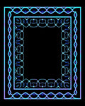 Cool Blue Geometric Frame Rug