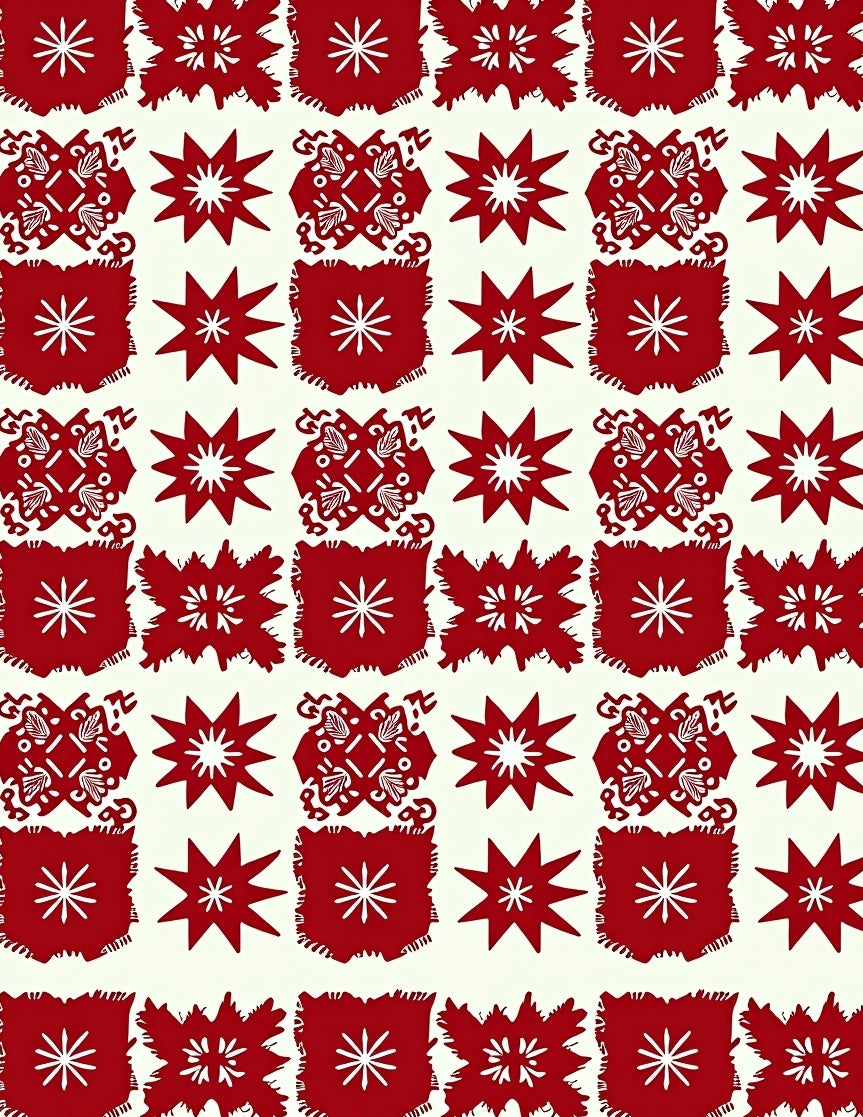 Crimson Medallion Star Array Rug