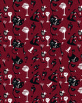 Crimson Organic Abstract Forms Rug