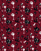 Crimson Organic Abstract Forms Rug