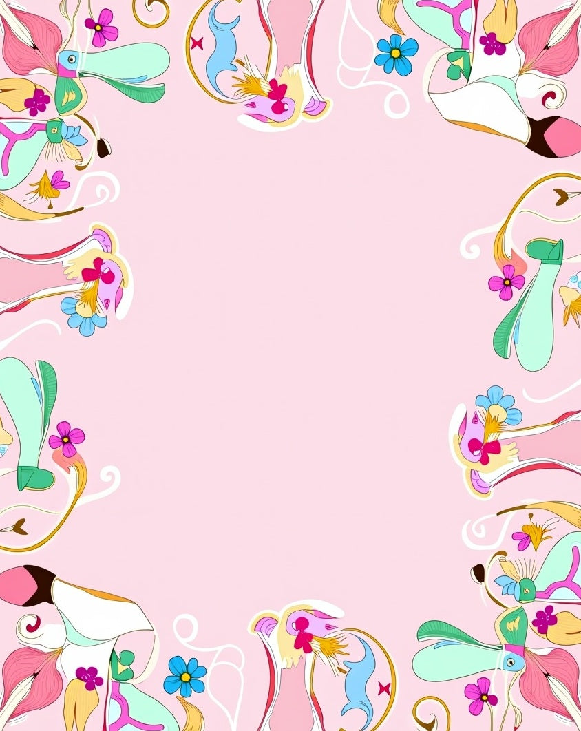 Whimsical Pastel Floral Swirls Rug