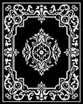Classic Black White Ornate Frame Rug
