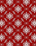 Red White Snowflake Holiday Medallion Rug