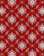 Red White Snowflake Holiday Medallion Rug