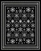 Black White Intricate Snowflake Rug