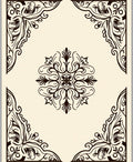 Cream Scrolled Floral Corner Medallion Rug