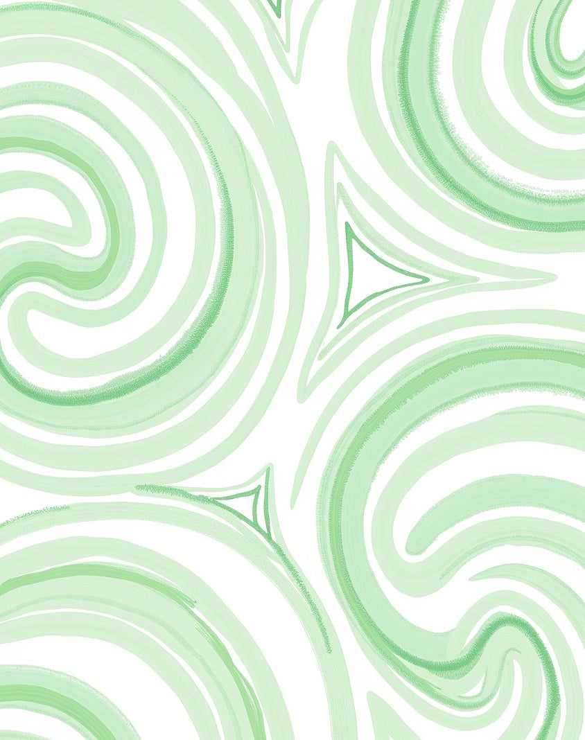 Light Green Swirl Watercolor Abstract Rug
