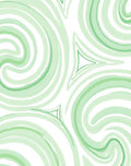 Light Green Swirl Watercolor Abstract Rug