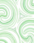 Light Green Swirl Watercolor Abstract Rug