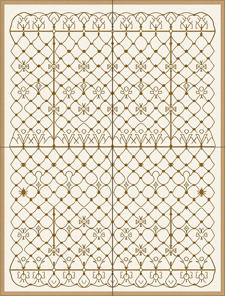 Brown Lattice Floral Detail Rug