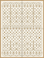 Brown Lattice Floral Detail Rug