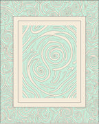 Aqua Cream Swirl Abstract Rug