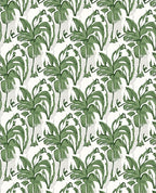 Green Tropical Leaf Medallion Repeating Rug