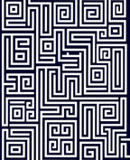 Indigo White Geometric Maze Rug