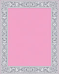 Elegant Pink Floral Art Nouveau Frame Rug