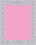 Elegant Pink Floral Art Nouveau Frame Rug