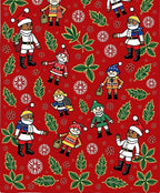 Festive Christmas Elves Snowflakes Holly Rug