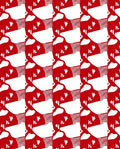 Red White Abstract Bird Silhouette Rug