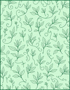Light Green Botanical Leaf Vines Rug