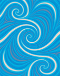 Cool Blue Swirl Abstract Ocean Rug