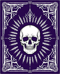 Gothic Skull White Ornate Deep Purple Rug