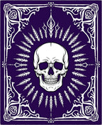 Gothic Skull White Ornate Deep Purple Rug