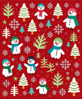 Festive Snowman And Pinecone Celebration Rug